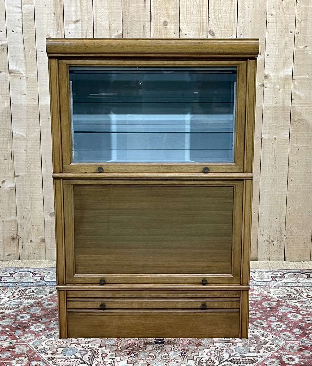 Walnut And Oak Showcase From Md, 1960s photo for sale