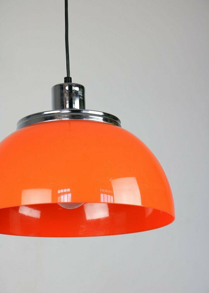 Space Age Orange Faro Pendant Lamp By Luigi Massoni For Guzzini, 1960s photo furniture