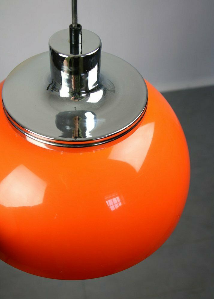 photo furniture Space Age Orange Faro Pendant Lamp By Luigi Massoni For Guzzini, 1960s