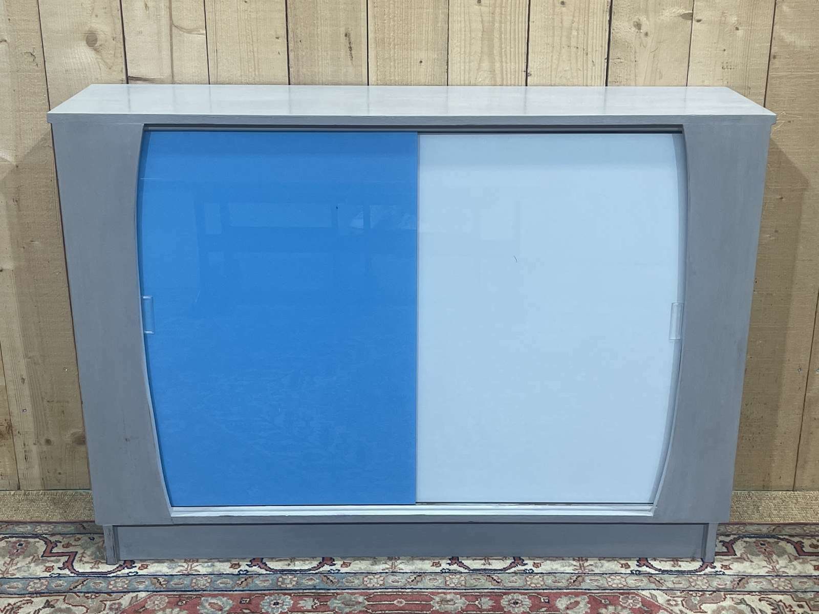Painted Wooden Cabinet With Sliding Doors photo buy