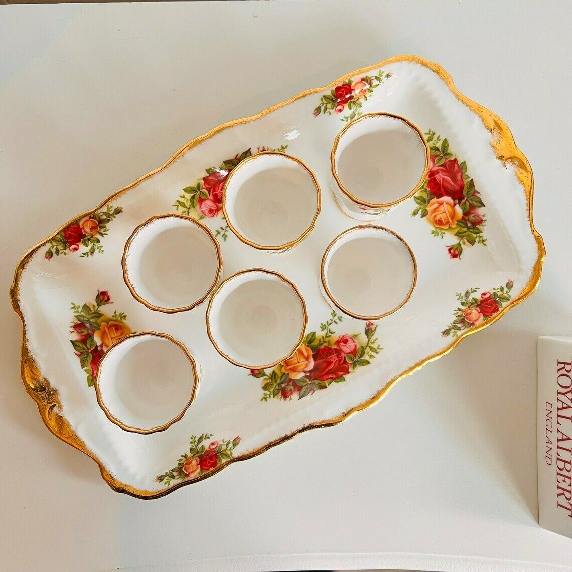 1st Quality Royal Albert Old Country Roses Made In England Set Of 6 Egg Cups Year 1960 photo Home Decor
