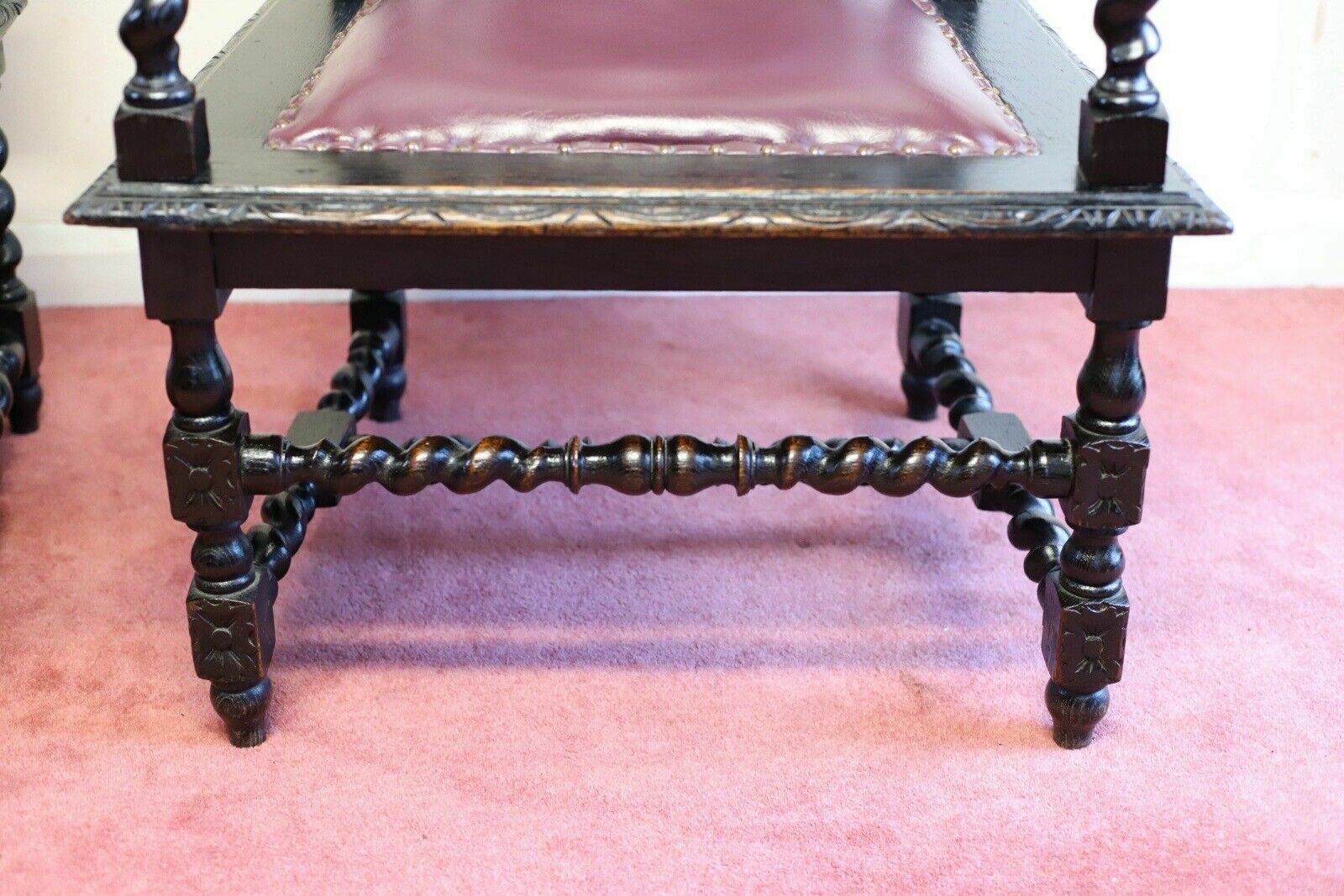 photo buy Beautiful Pair Of Victorian Carolean Open Armchairs