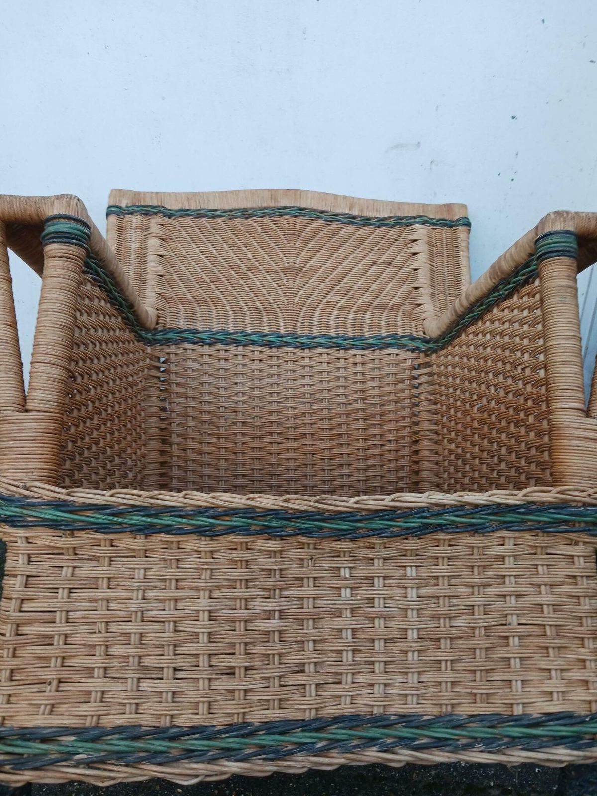 1980's Vintage  Rattan Chair Retailed By Heals photo vintage