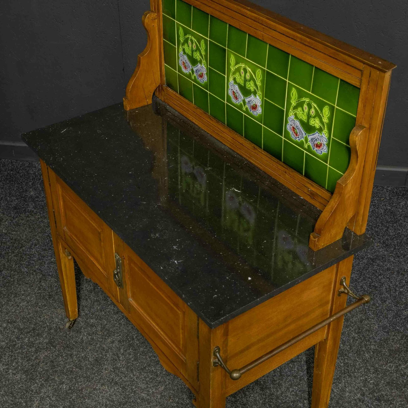 photo for sale Edwardian Satin Walnut Washstand