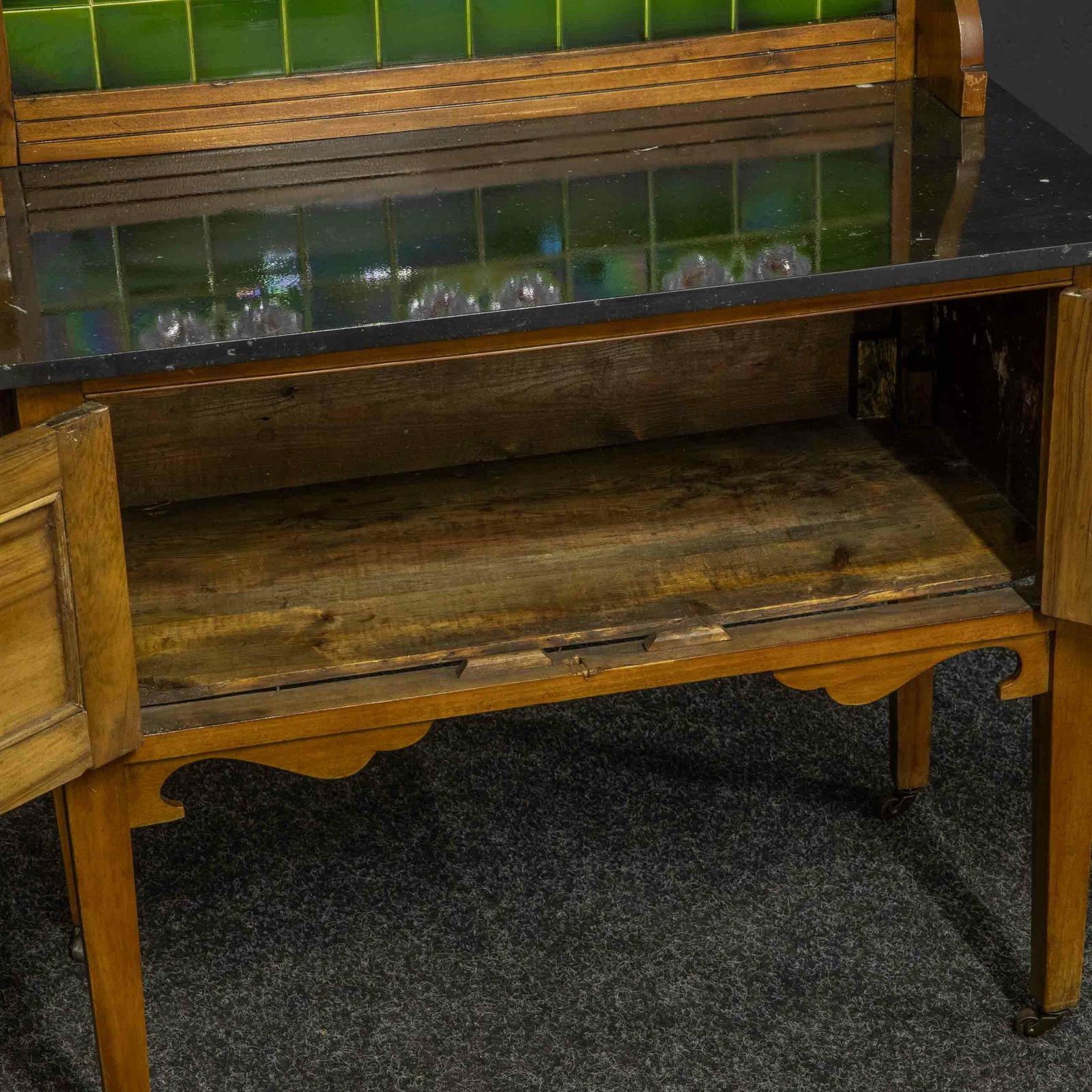 Furniture Edwardian Satin Walnut Washstand photo