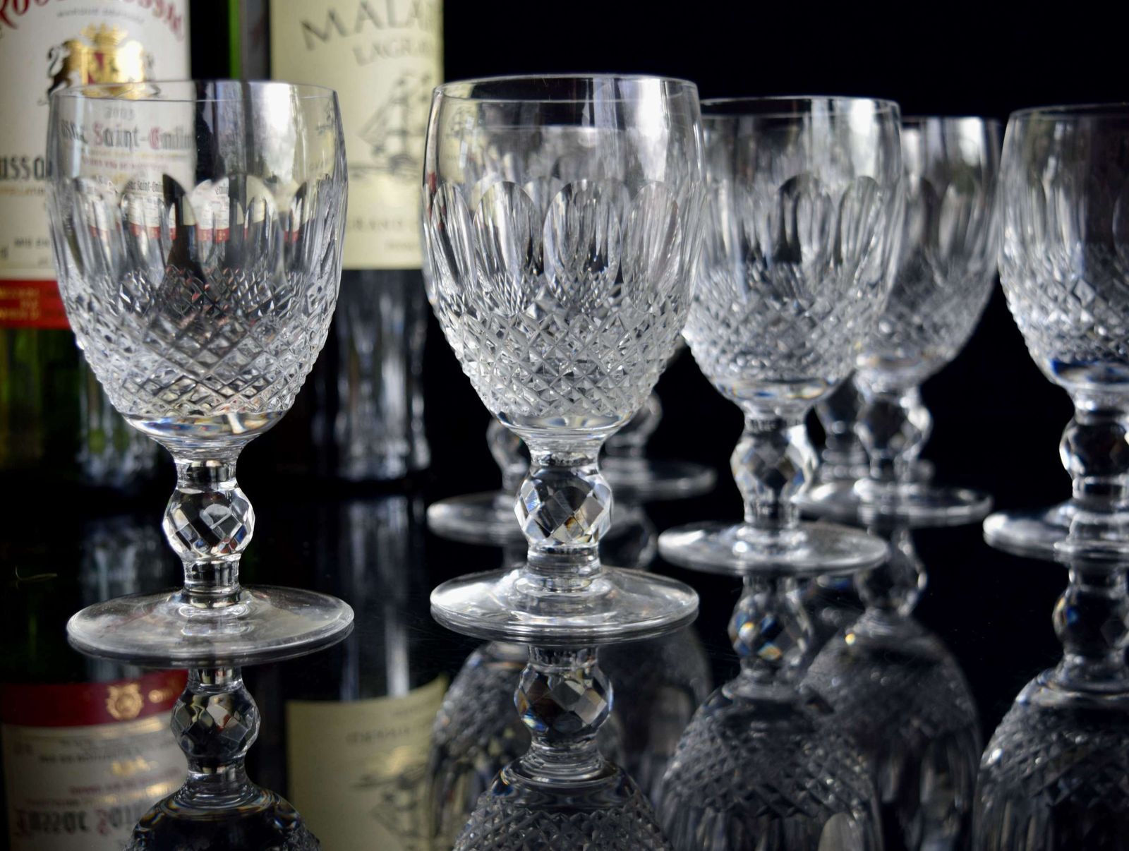 9 Waterford Crystal Colleen Short Stem Wine Glasses 4 ½” photo for sale