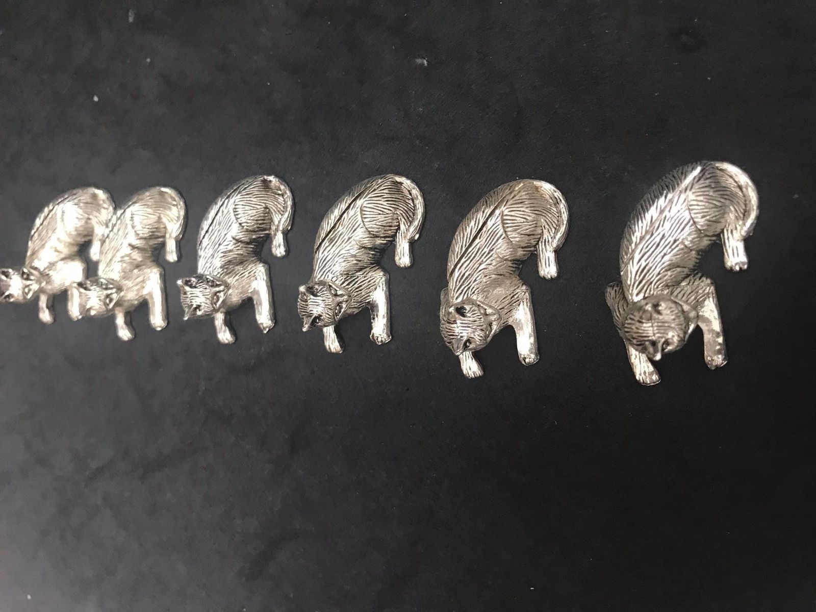 Mark Seat Place Card Cats Table French Vintage Name Card Name Card Slot, Name Card Holder, Cutlery Rests, French 1960s Animal Lover Gift photo for sale