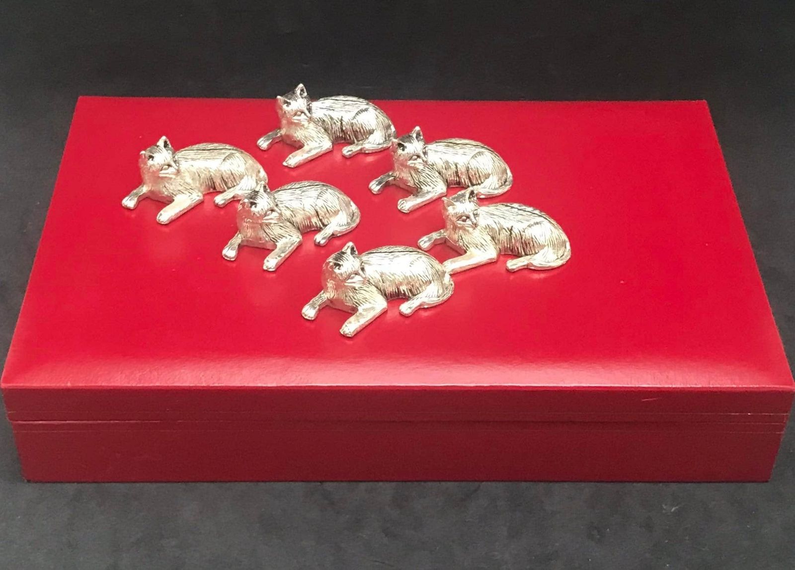 Mark Seat Place Card Cats Table French Vintage Name Card Name Card Slot, Name Card Holder, Cutlery Rests, French 1960s Animal Lover Gift photo Art