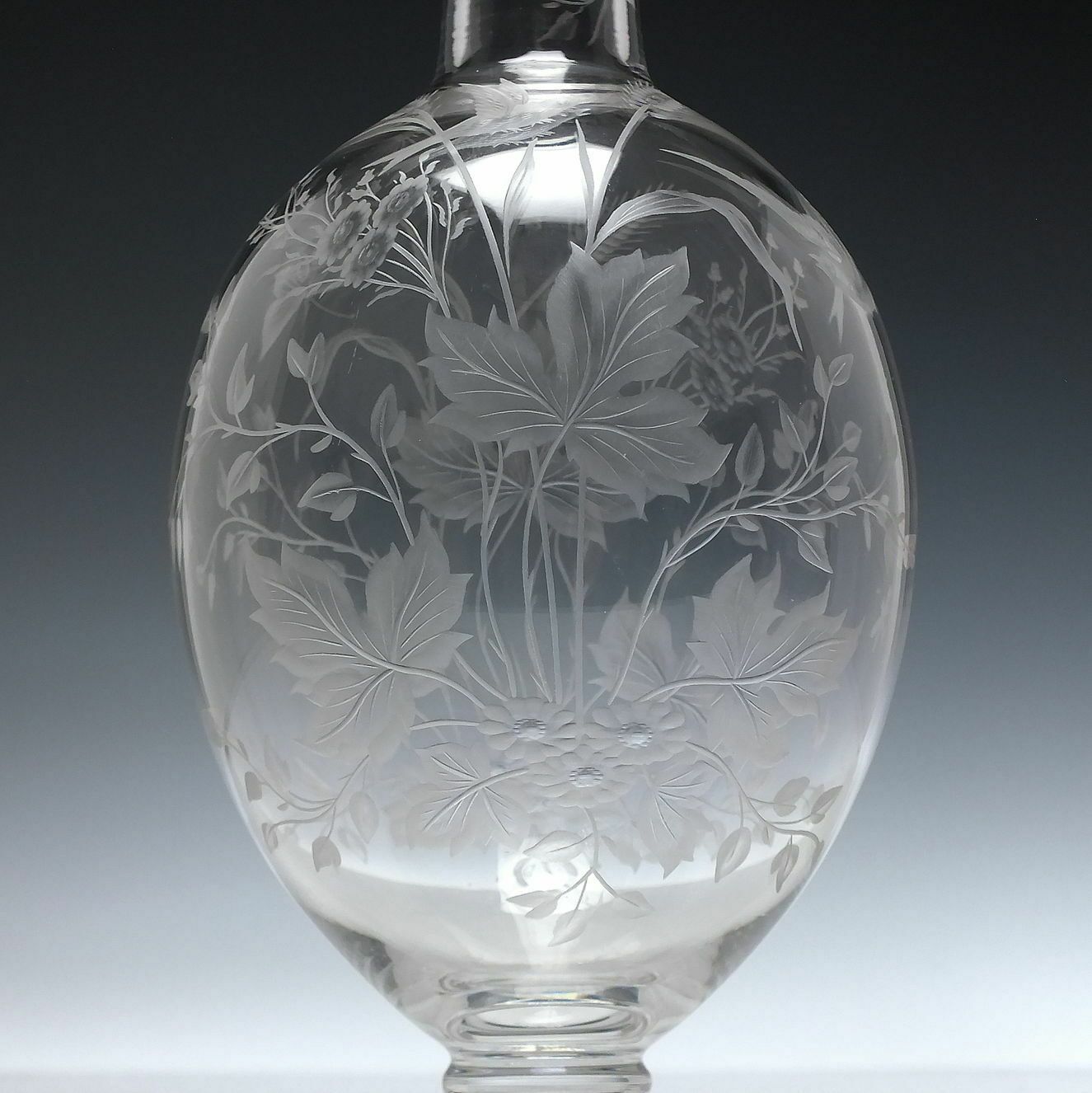 photo furniture Pair Victorian Thomas Webb Engraved Glass Wine Carafes C1875