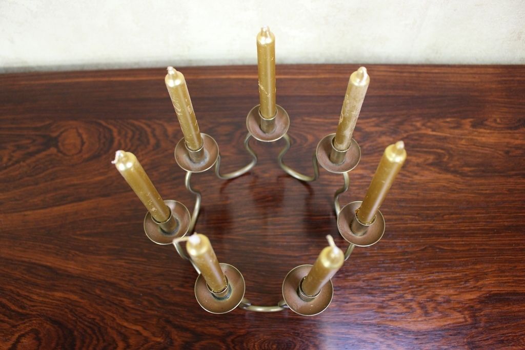 Swedish Brass Candleholder By Lars Holmstrom For Arvika photo for sale