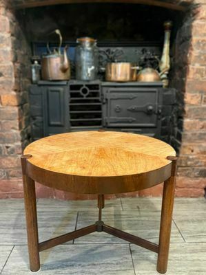 1950's Round Three Legged Drum Table In The Style Of Wormley For Dunbar photo buy