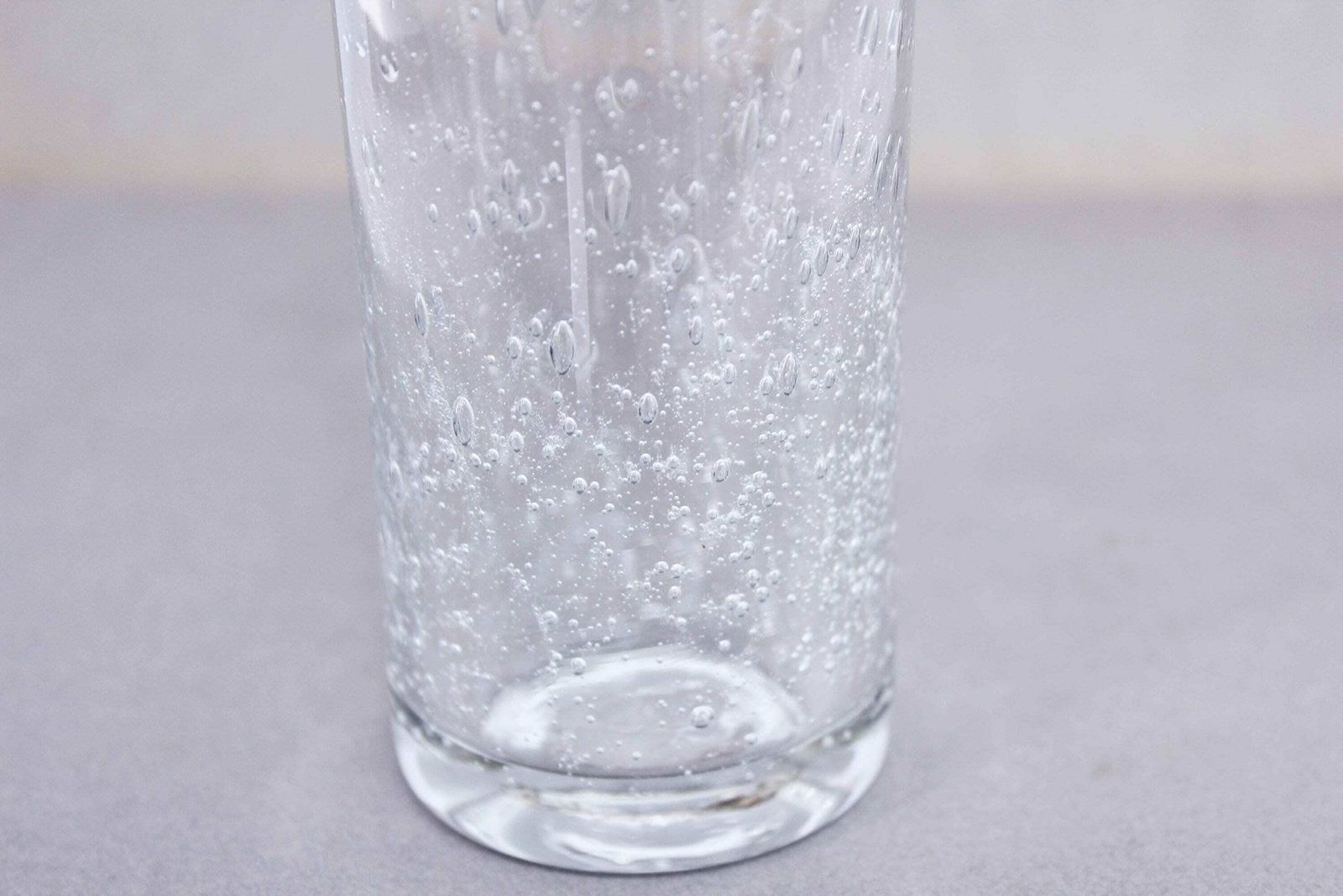 Glass Vase From The 70s With Bubble Inlay photo vinterior