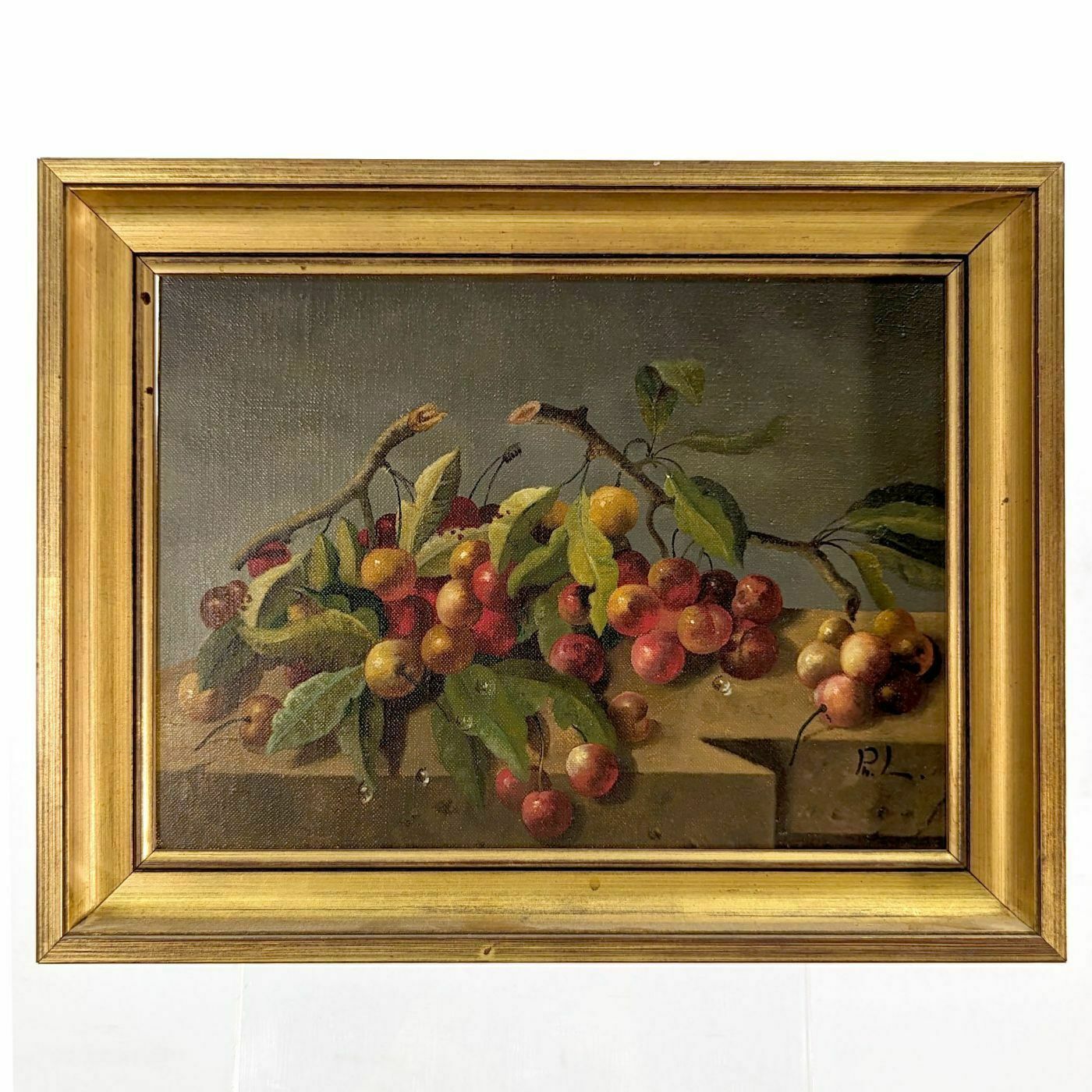 Still Life With Cherries French School Philippe Lazare 20th Century