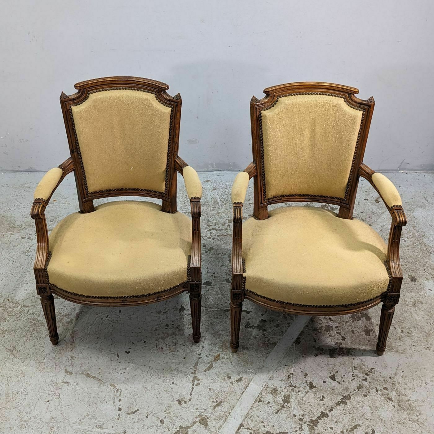 Louis XVI Armchair In Walnut Forming A Pair With 19th Century Upholstery photo furniture