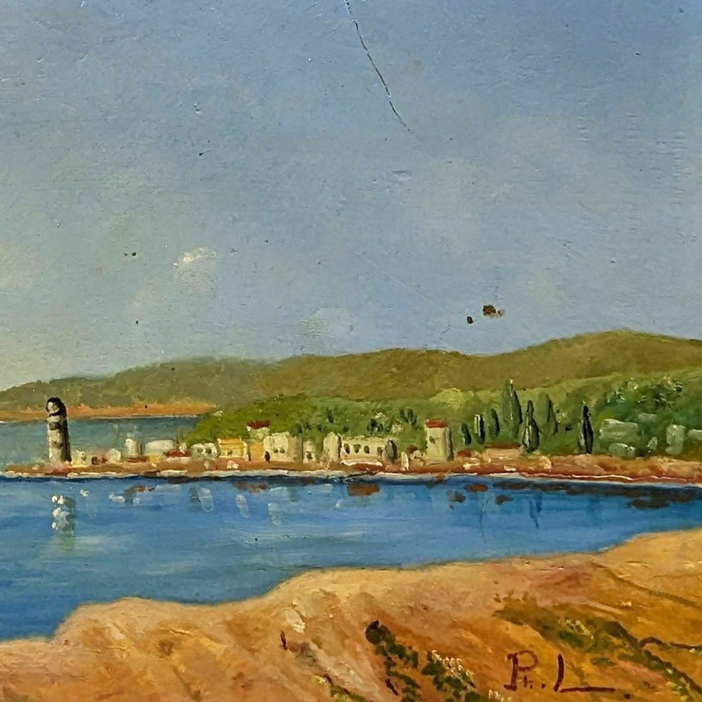 Seaside Landscape French School Philippe Lazare 20th Century photo Art