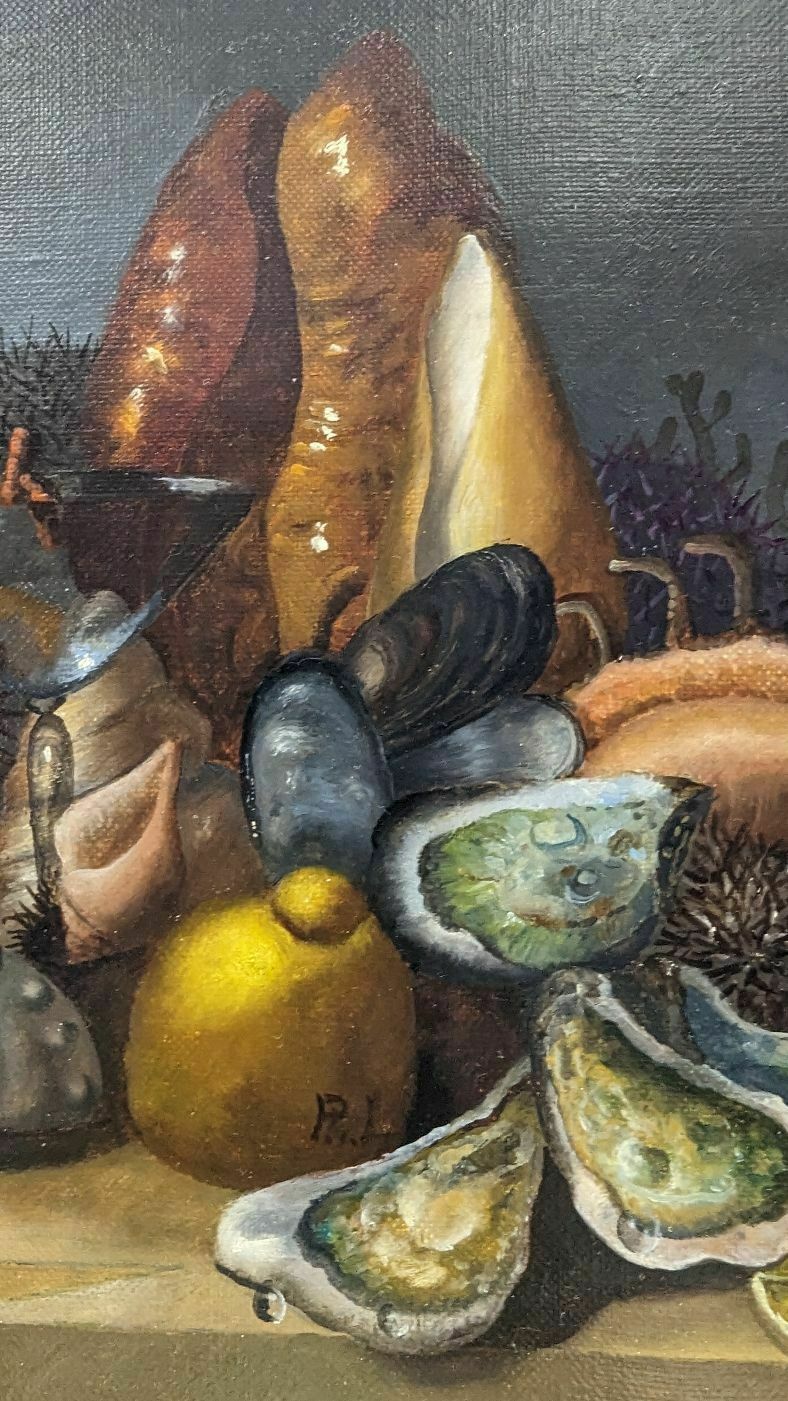 Still Life With Seafood French School Philippe Lazare 20th Century photo Art