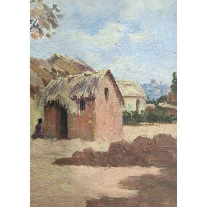 Ambroise Rakoto Oil On Canvas Malagasy Village Street photo furniture