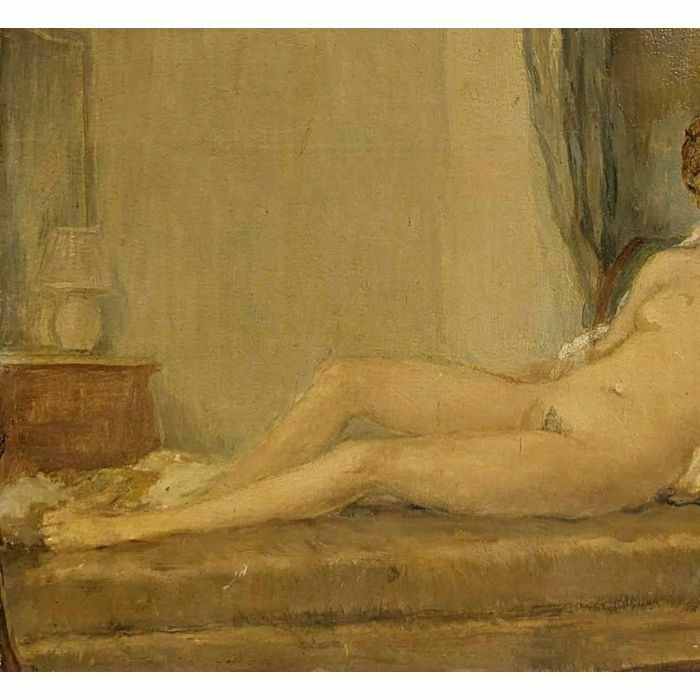 Louis Edouard Garrido Oil On Paper Nude Woman photo for sale