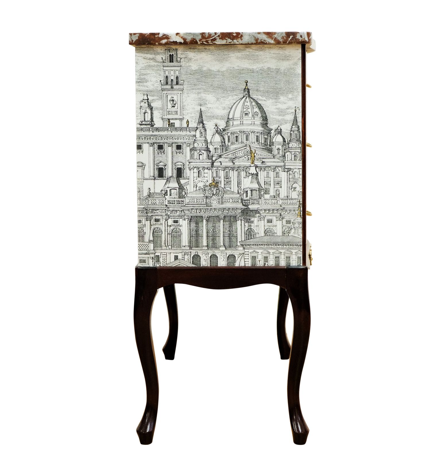 Fornasetti Design Two Drawer Chest With Marble Top photo for sale