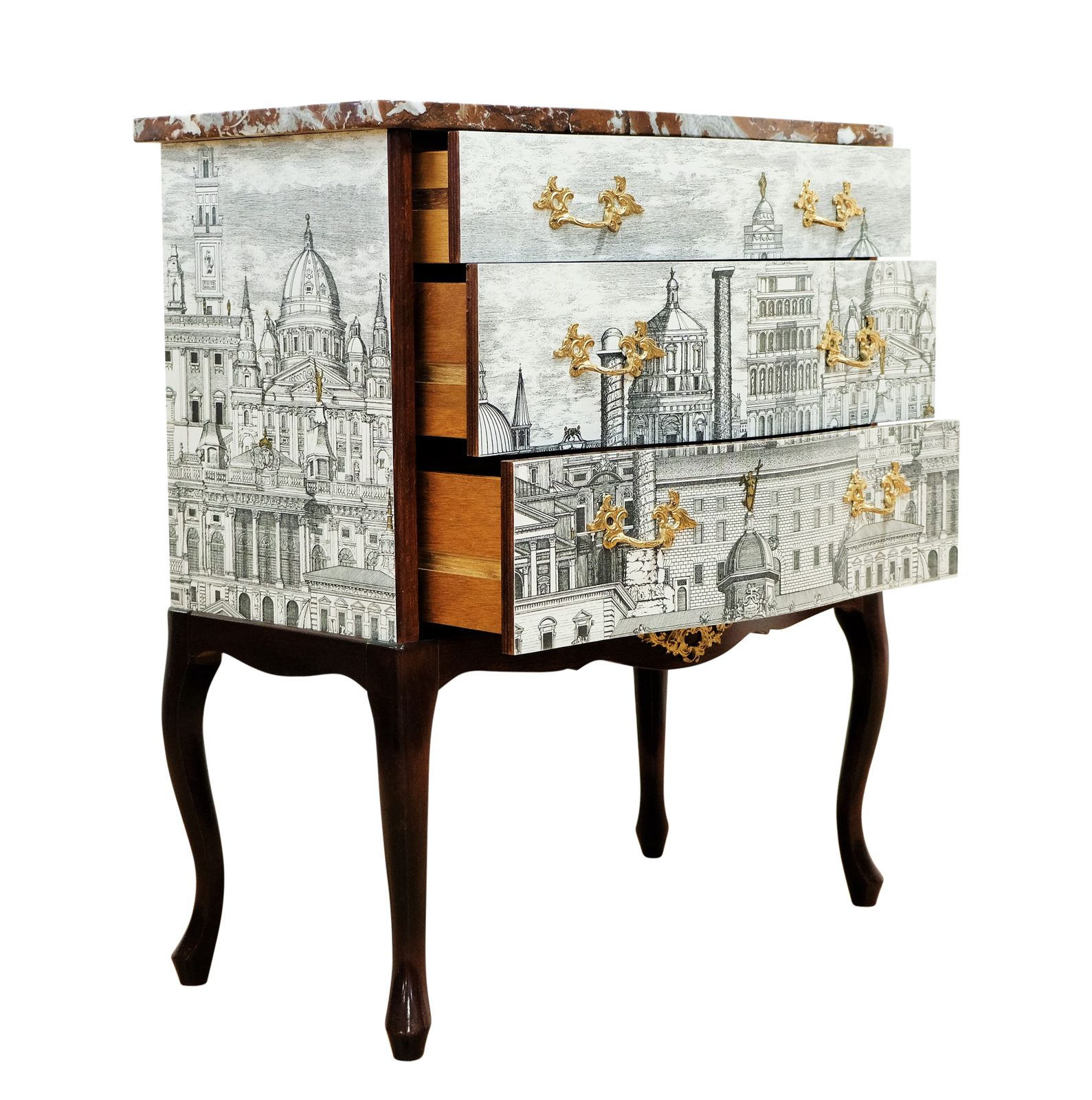 Fornasetti Design Two Drawer Chest With Marble Top photo 1500.0