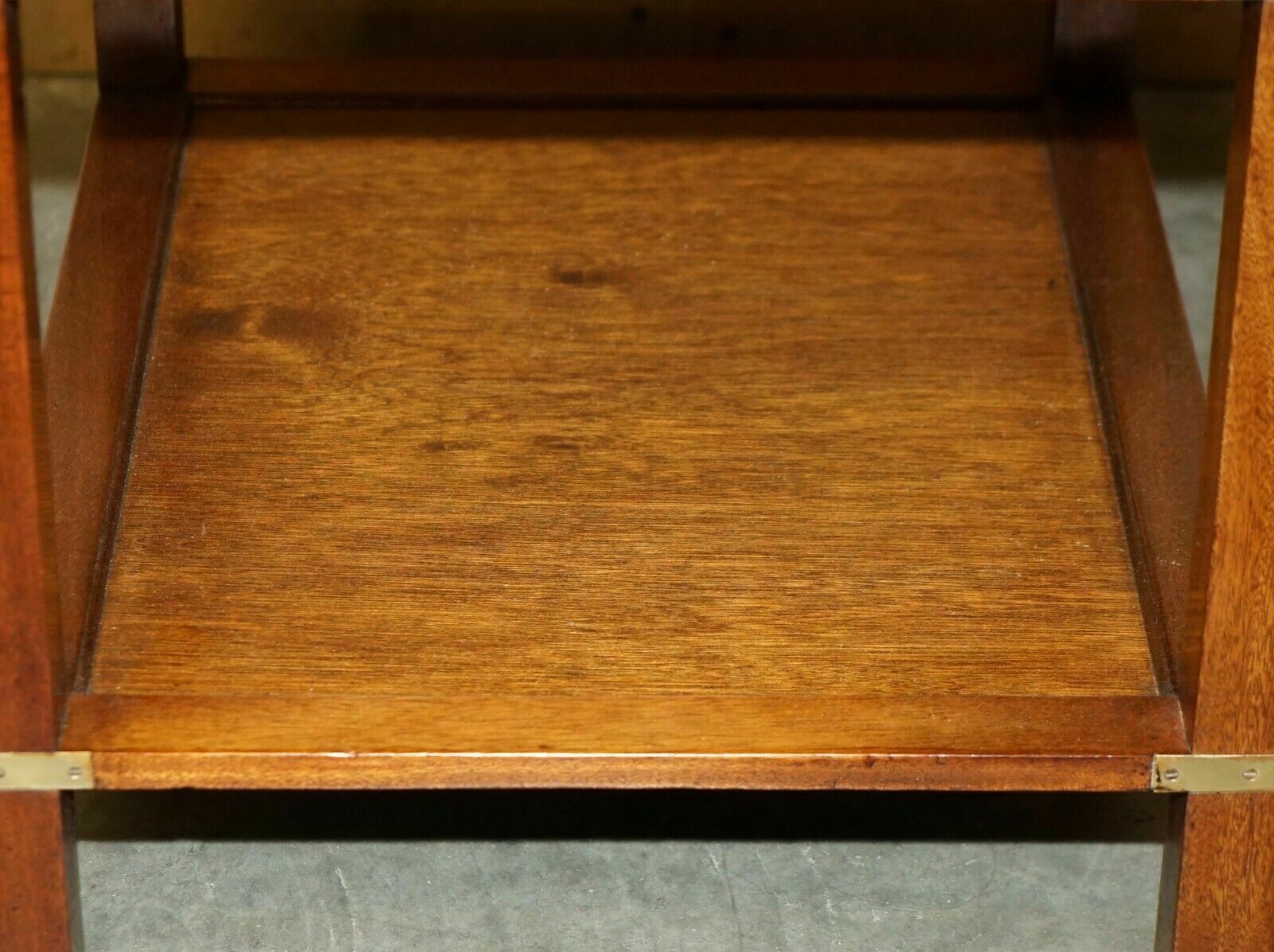 Pair Of Fully Restored Harrods London Military Campaign Single Drawer Side Table photo vinterior