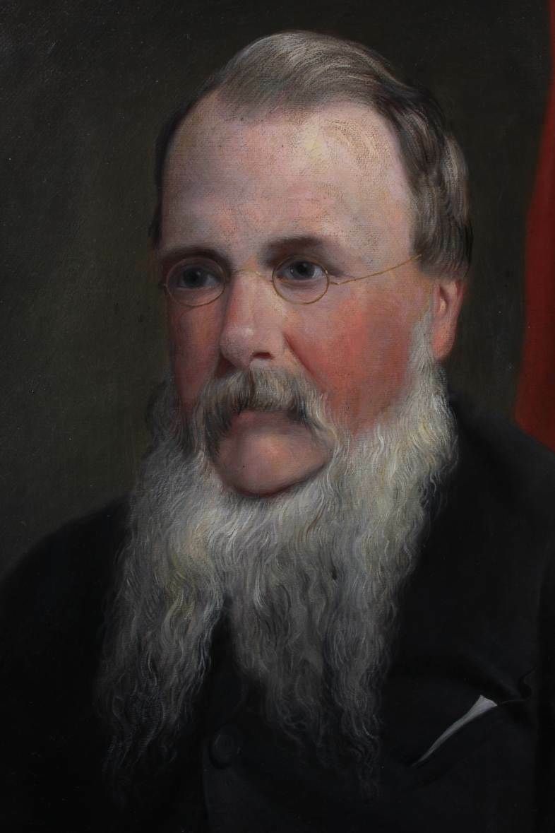 Bearded Gentleman Oil Painting. John Hackett Goddard Framed Portrait.