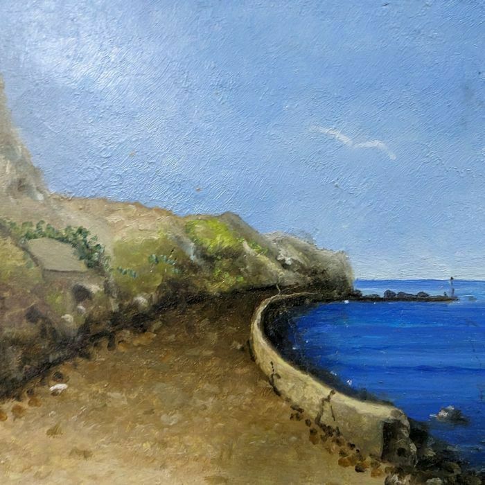 Seaside Landscape With Seagulls French School Philippe Lazare 20th Century photo for sale