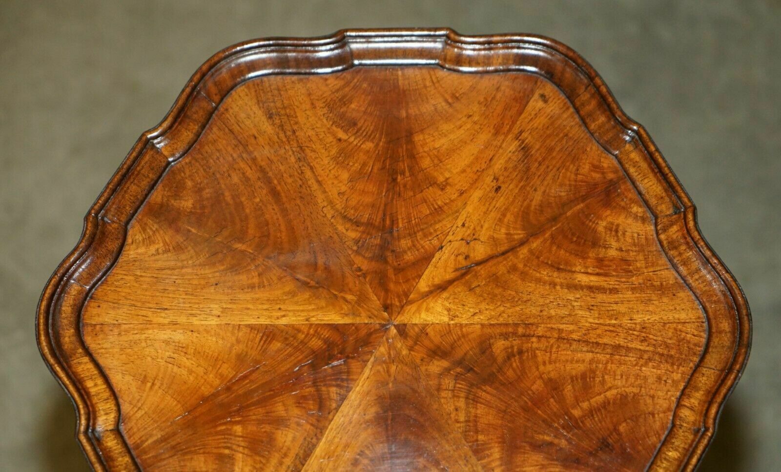 Fully Restored Antique Charles Tozer Oyster Mahogany Tripod Side End Lamp Table photo Furniture