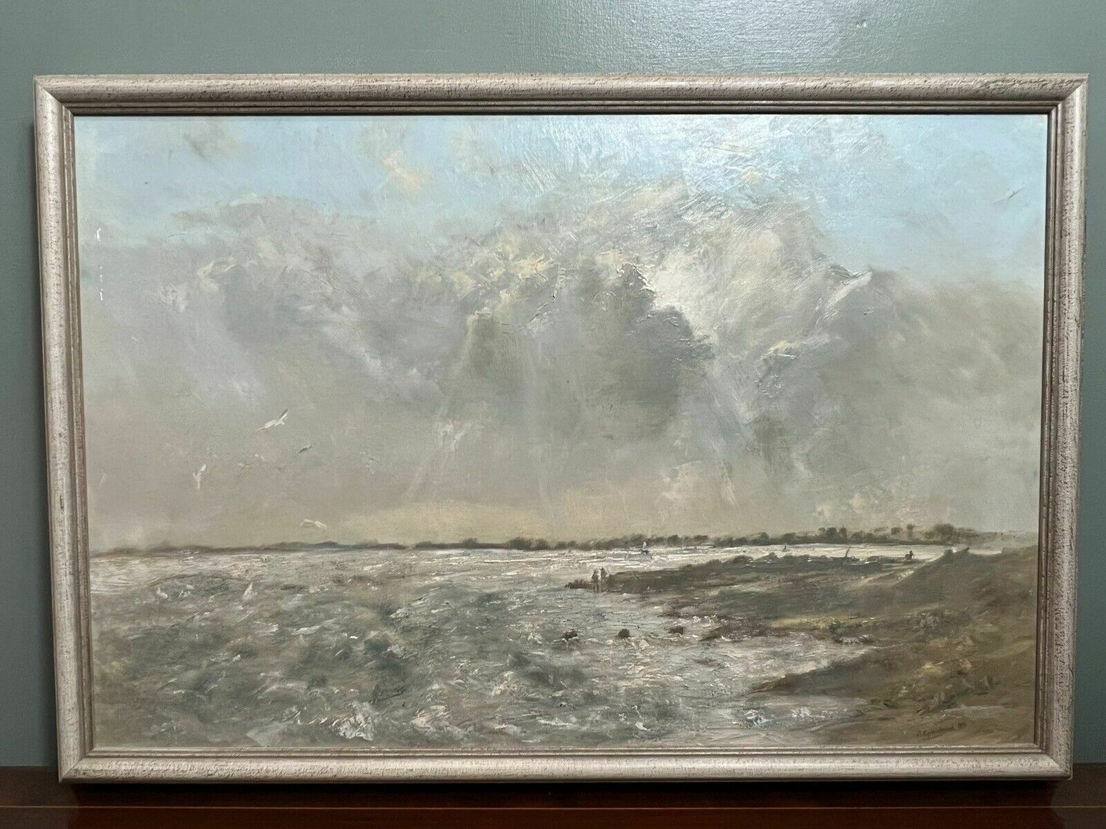 Contemporary Art British School Jill Grinstead Coastal Scene Oil Painting photo for sale