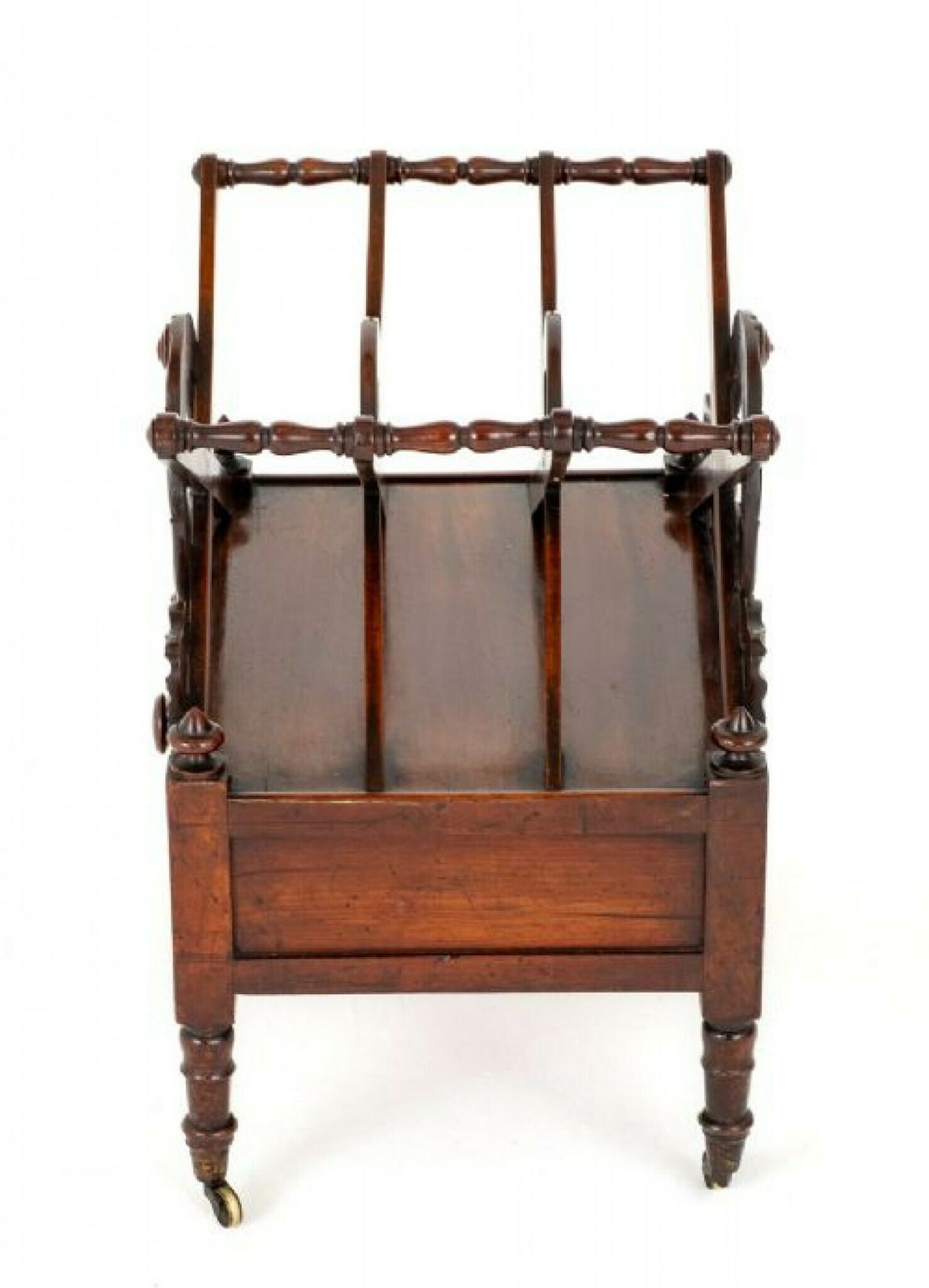 Regency Canterbury Mahogany Side Stand Antique Magazine Rack photo for sale