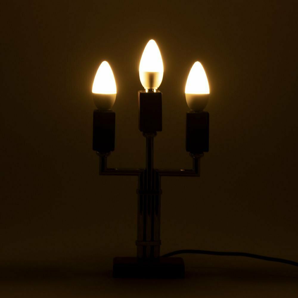 French Art Deco Pair Of Triple Candelabra Table Lamps In Macassar & Chrome C.1930 photo Lighting