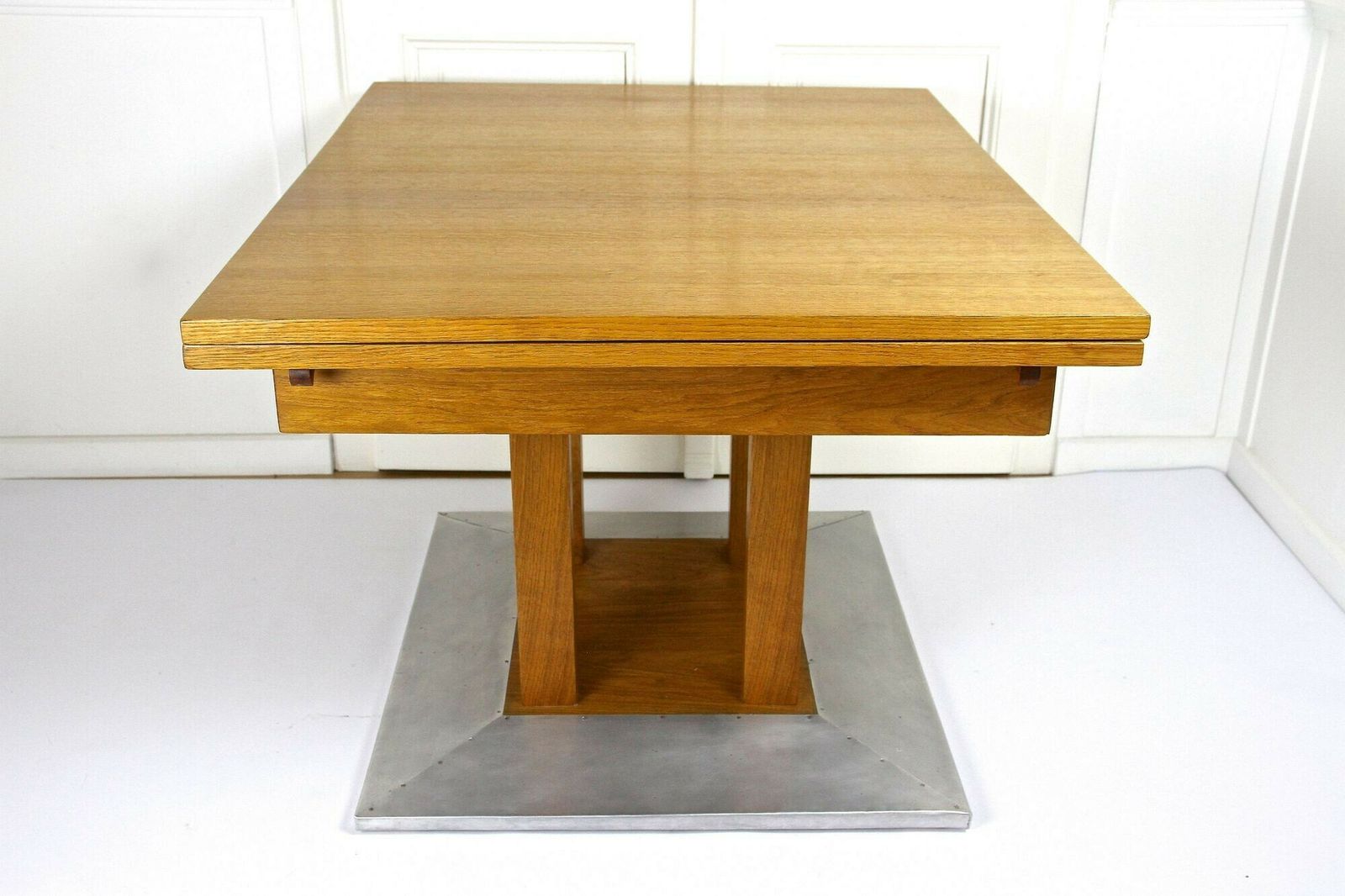 20th Century Extendable Oakwood Dining Table By Josef Hoffmann, At Ca. 1905 photo vinterior