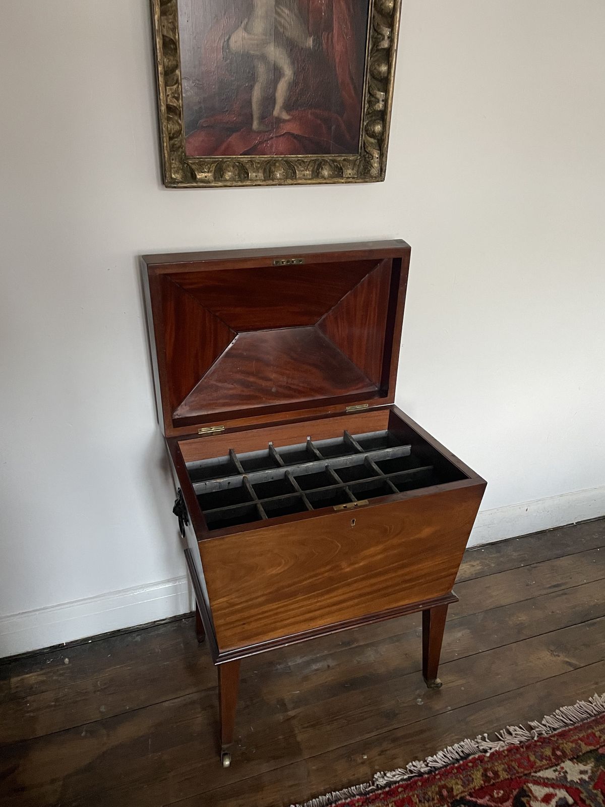 Large George IV Mahogany Cellarette Wine Cooler photo for sale