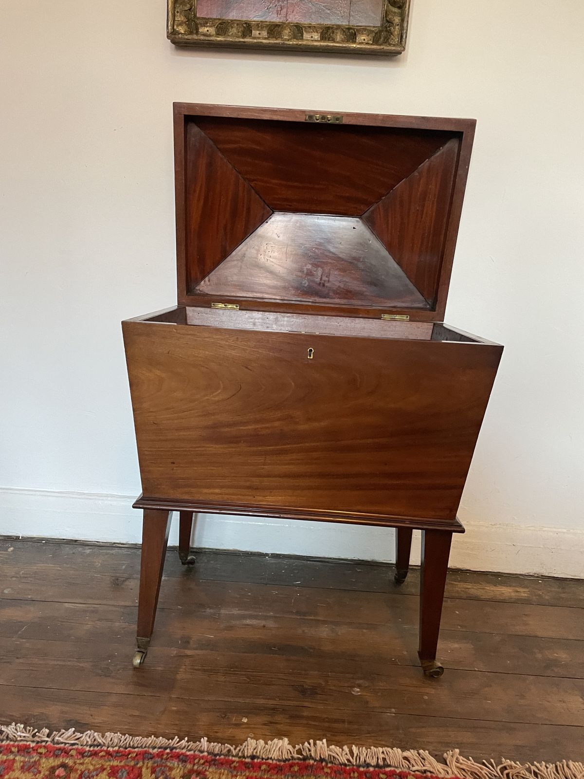 Large George IV Mahogany Cellarette Wine Cooler photo Home Decor