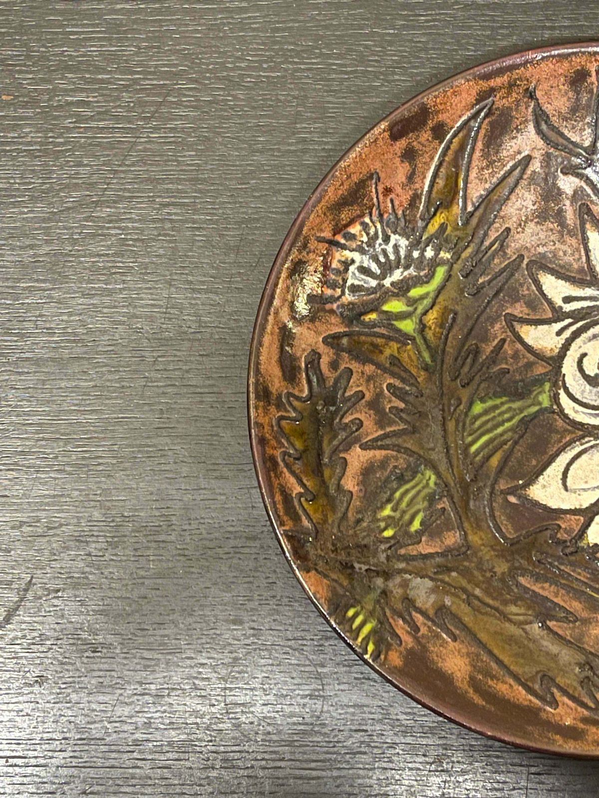 Large 1960s West German Pottery Fat Lava Ceramic Plate By Ruscha Art photo buy