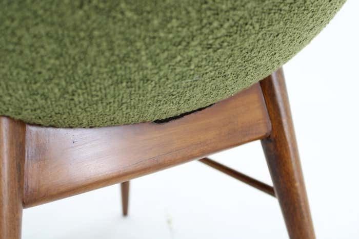 photo for sale 1960s Pair Of Restored Shell Chairs In Bouclé, Czechoslovaki