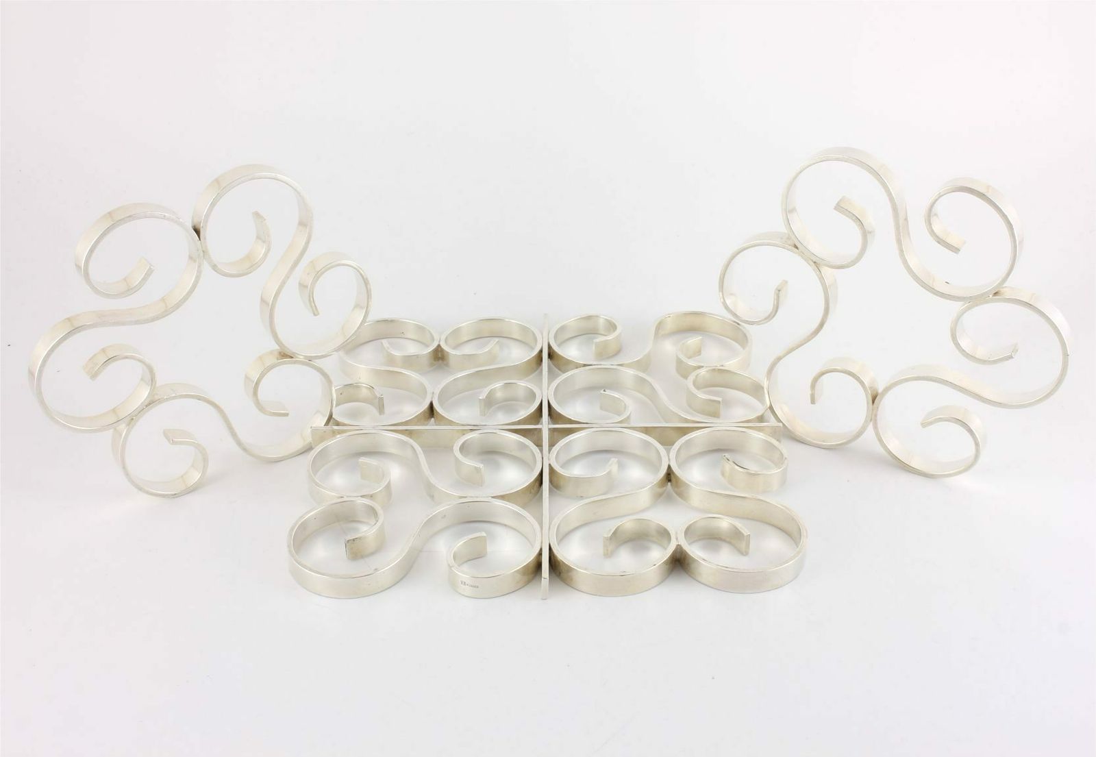 Set Of 3 Silver Plate Gallia Bottle Coaster Trivets By Christofle France. photo buy