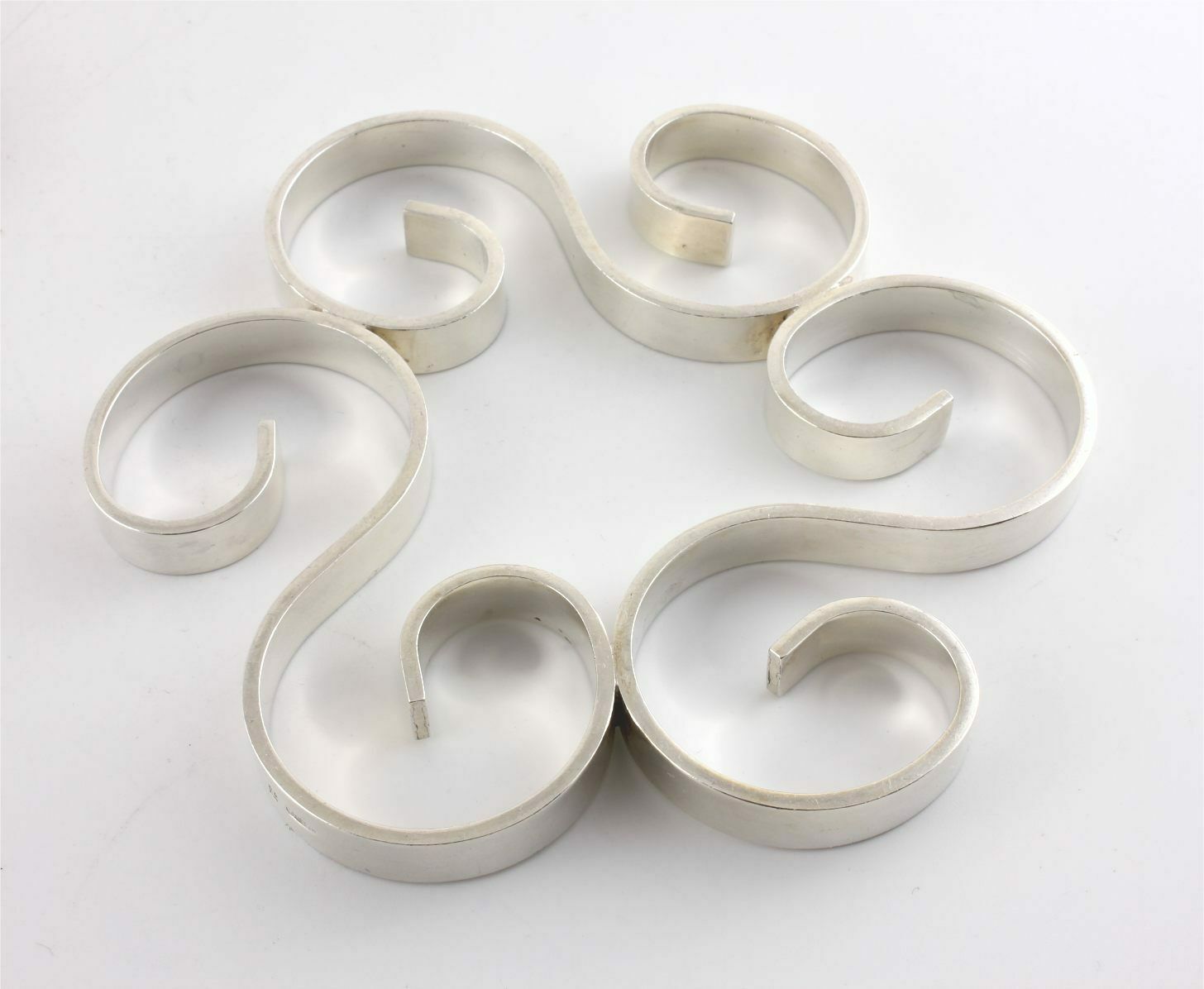 Set Of 3 Silver Plate Gallia Bottle Coaster Trivets By Christofle France. photo vintage