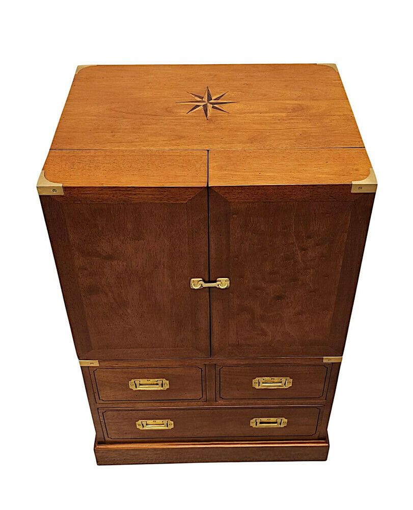 A Stunning Cherrywood And Brass Hand Made Bar photo 2418.206