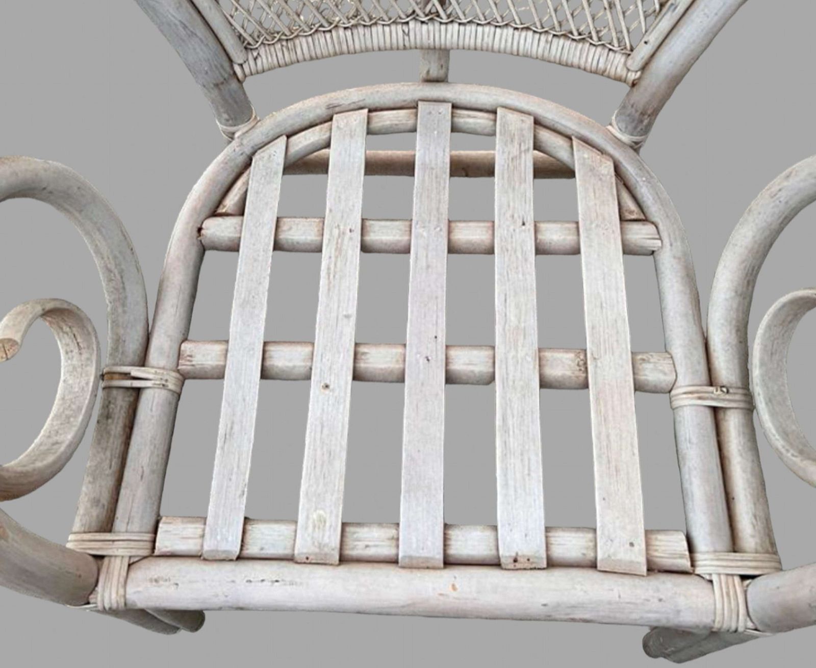 A Set Of Five Palm Beach Regency Vintage Rattan Chairs photo buy