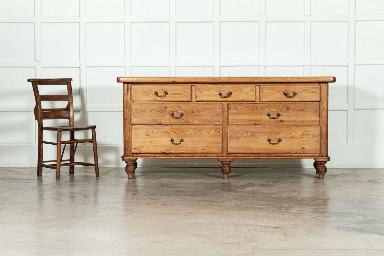 Large 19thc English Pine Dresser Base photo furniture