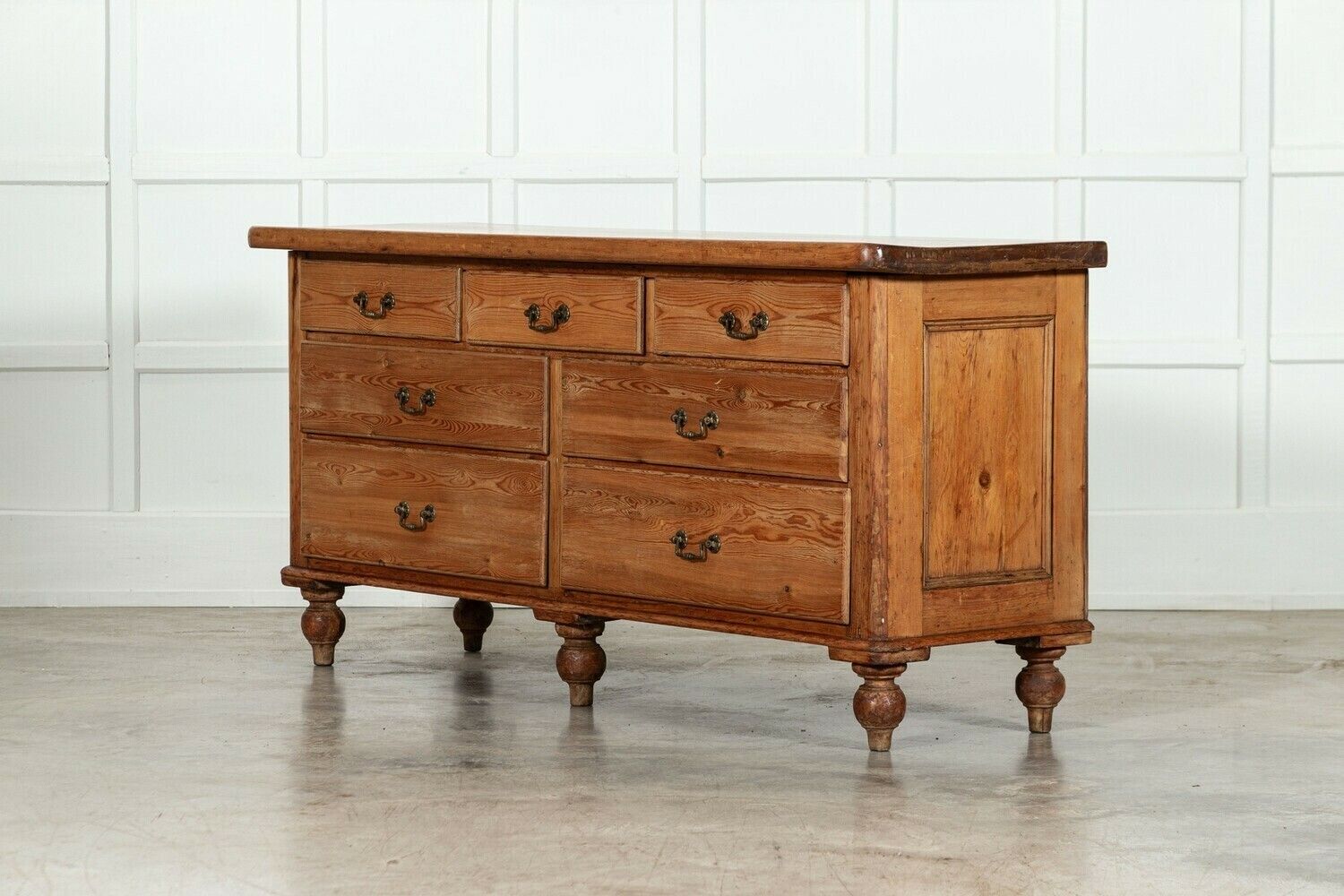 Large 19thc English Pine Dresser Base photo for sale