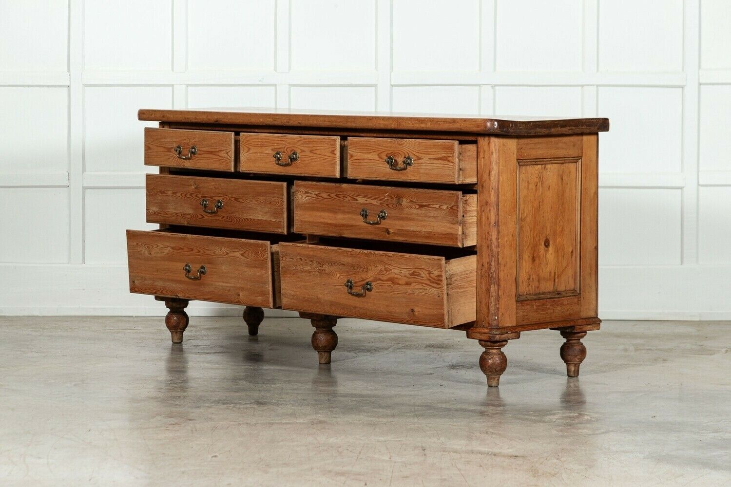 Large 19thc English Pine Dresser Base photo Furniture