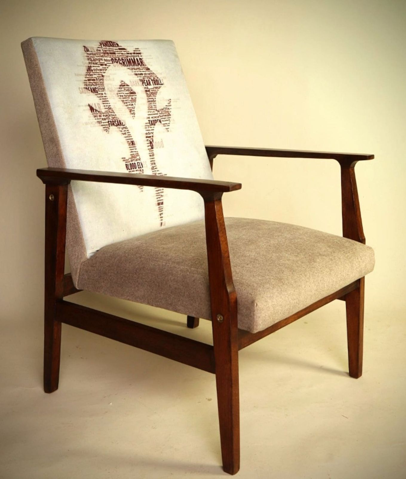 Vintage Fauteuil Hout Woonkamerstoel Horde Banner Versie World Of Warcraft Design