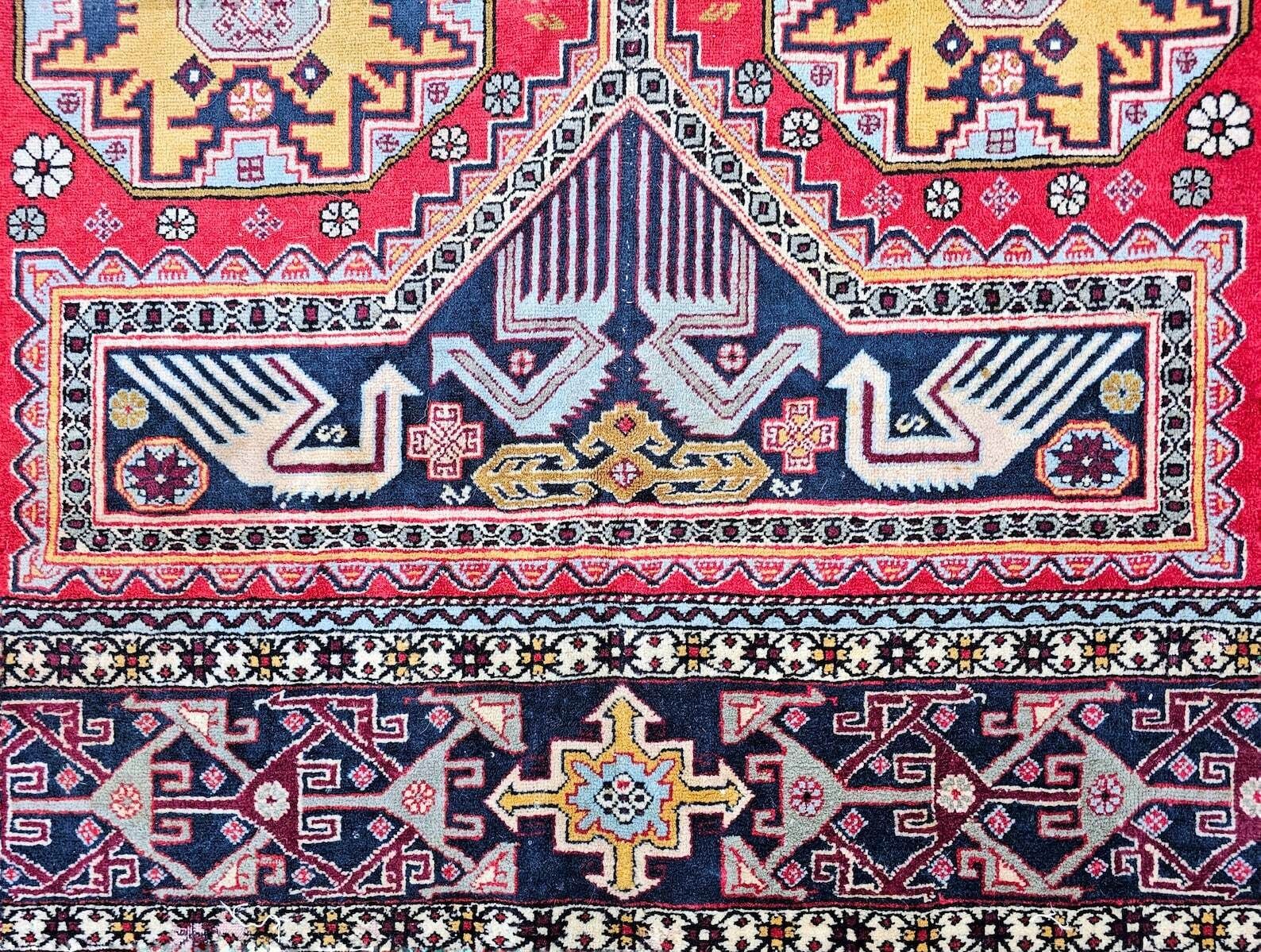 Antique Hand Knotted Kazak Woolen Rug // Made In The First Quarter Of 20th Century photo Textiles