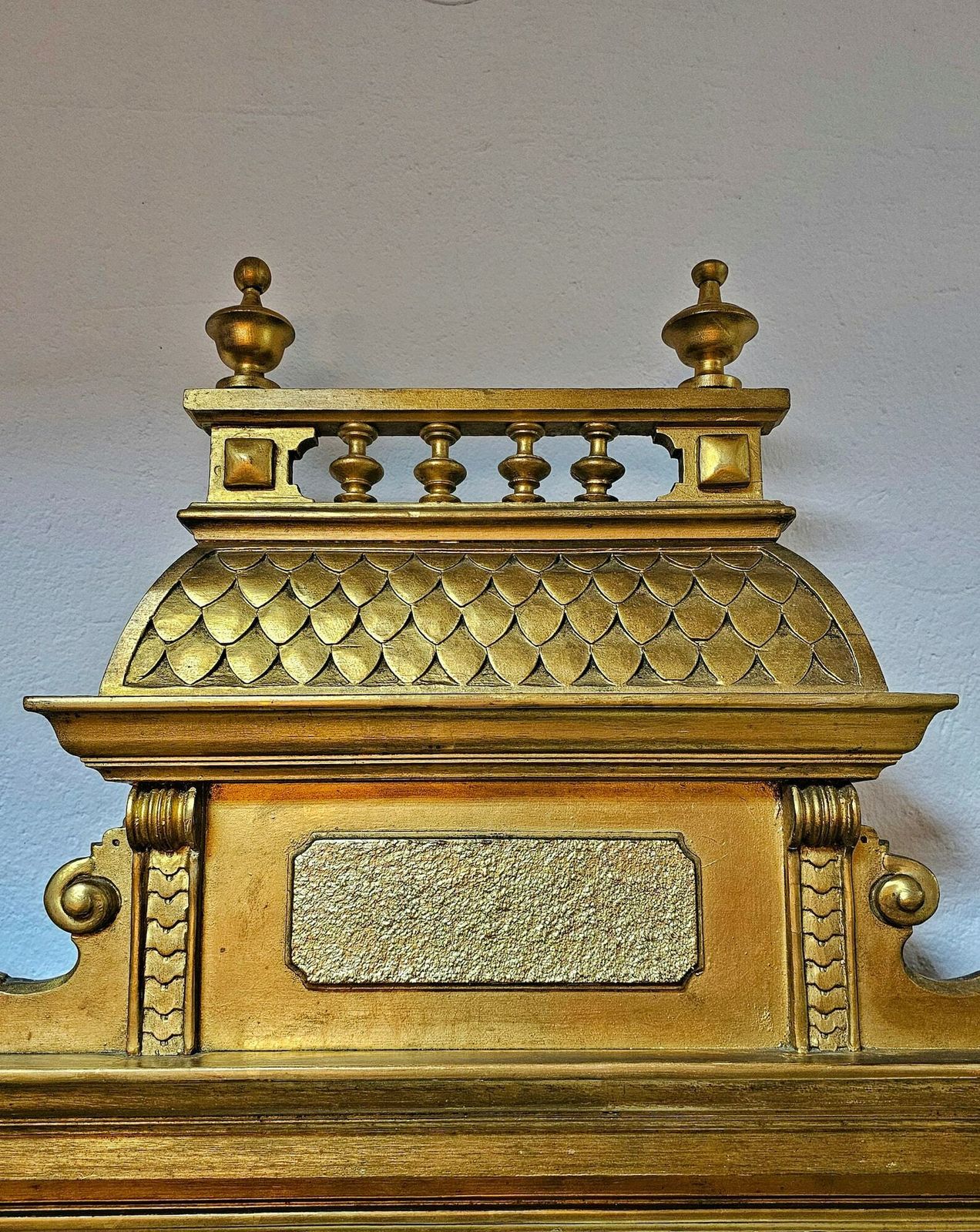 Late Victorian Console Table With An Extra Large Mirror Done In Gold Plated Wood With A Marble Top // Made In Austria In 1880s photo furniture