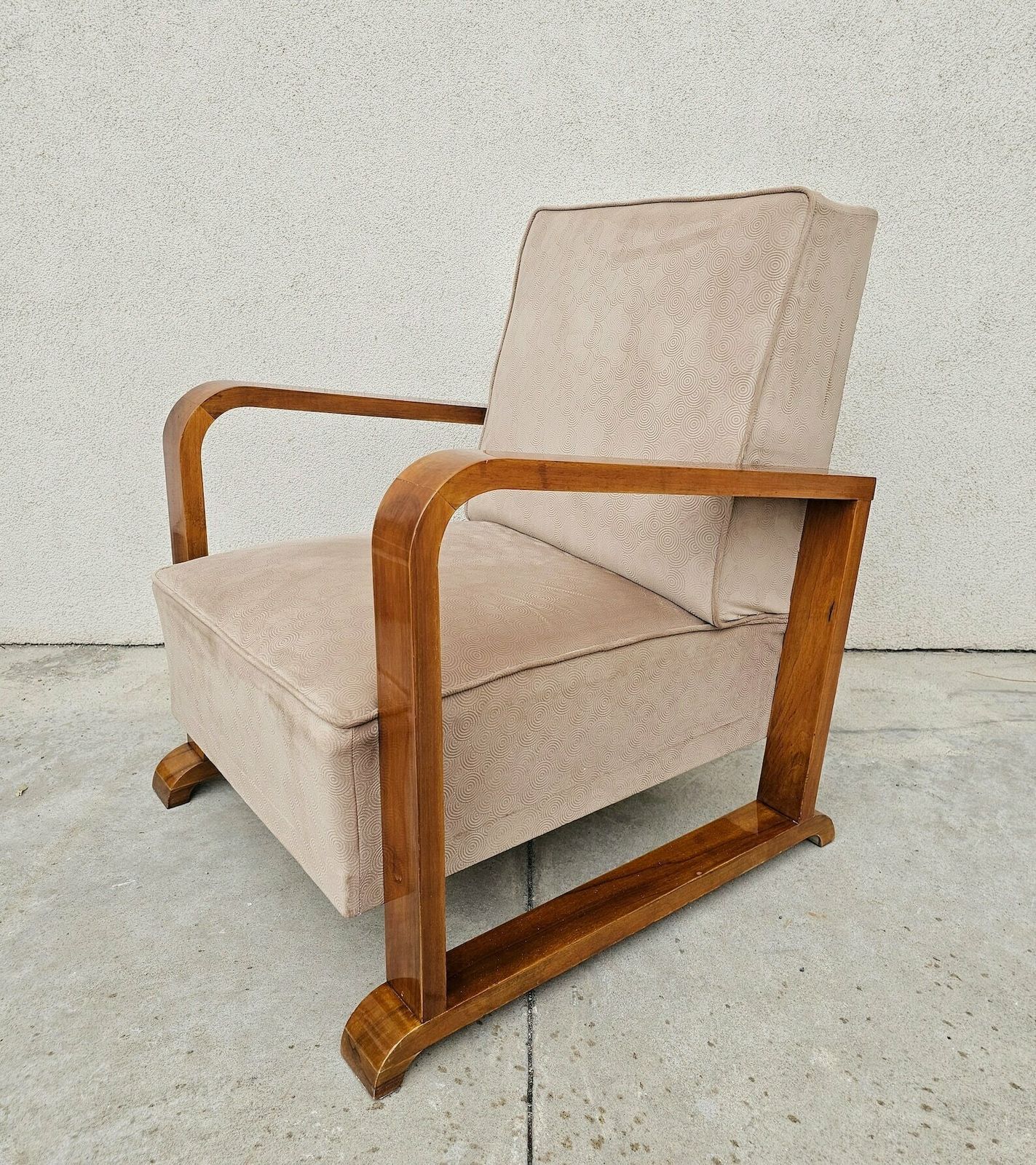 Pair Of Very Rare Art Deco Armchairs Done In Solid Walnut // Made In Austria In 1920s photo 5000.0