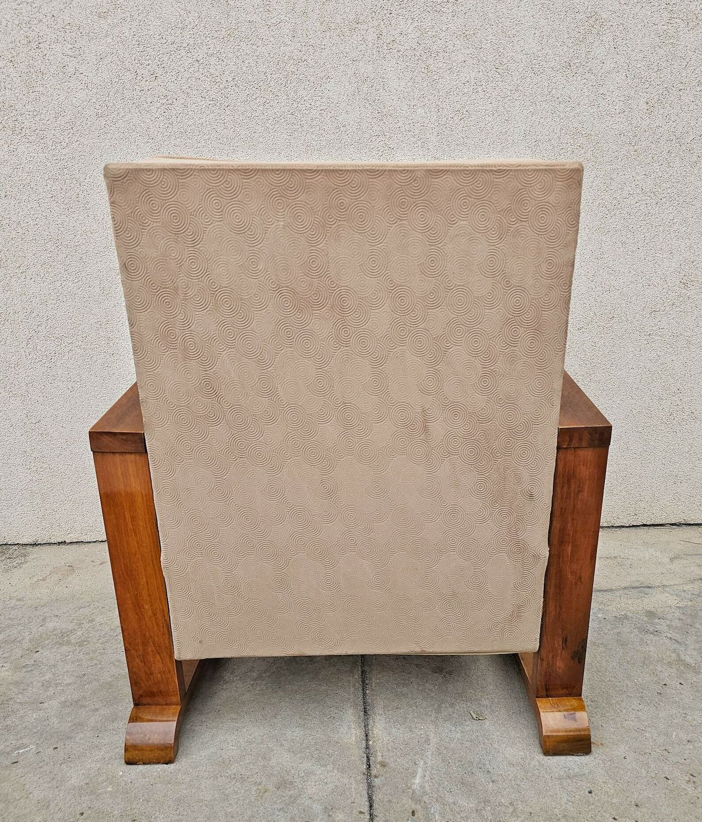 photo for sale Pair Of Very Rare Art Deco Armchairs Done In Solid Walnut // Made In Austria In 1920s