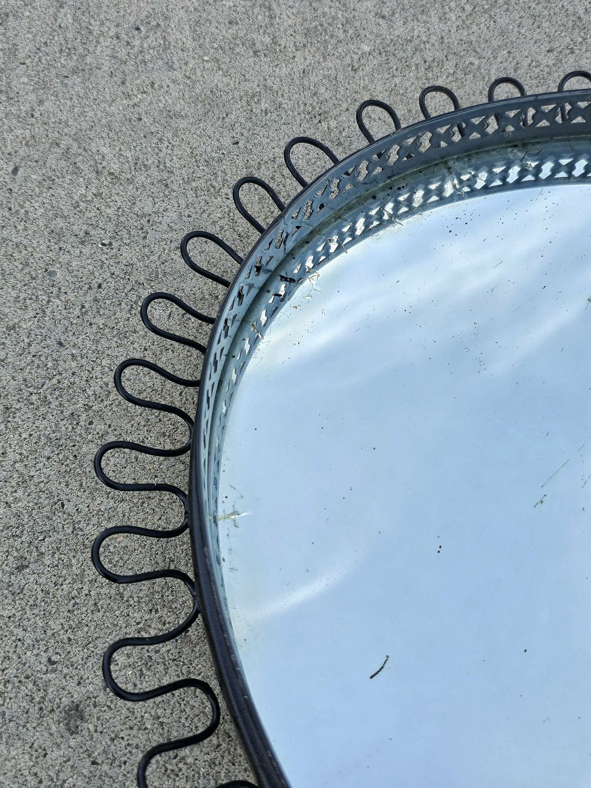 Mid Century Modern Oval Sunburst Mirror By Josef Frank // Made In Sweden In 1950s photo for sale