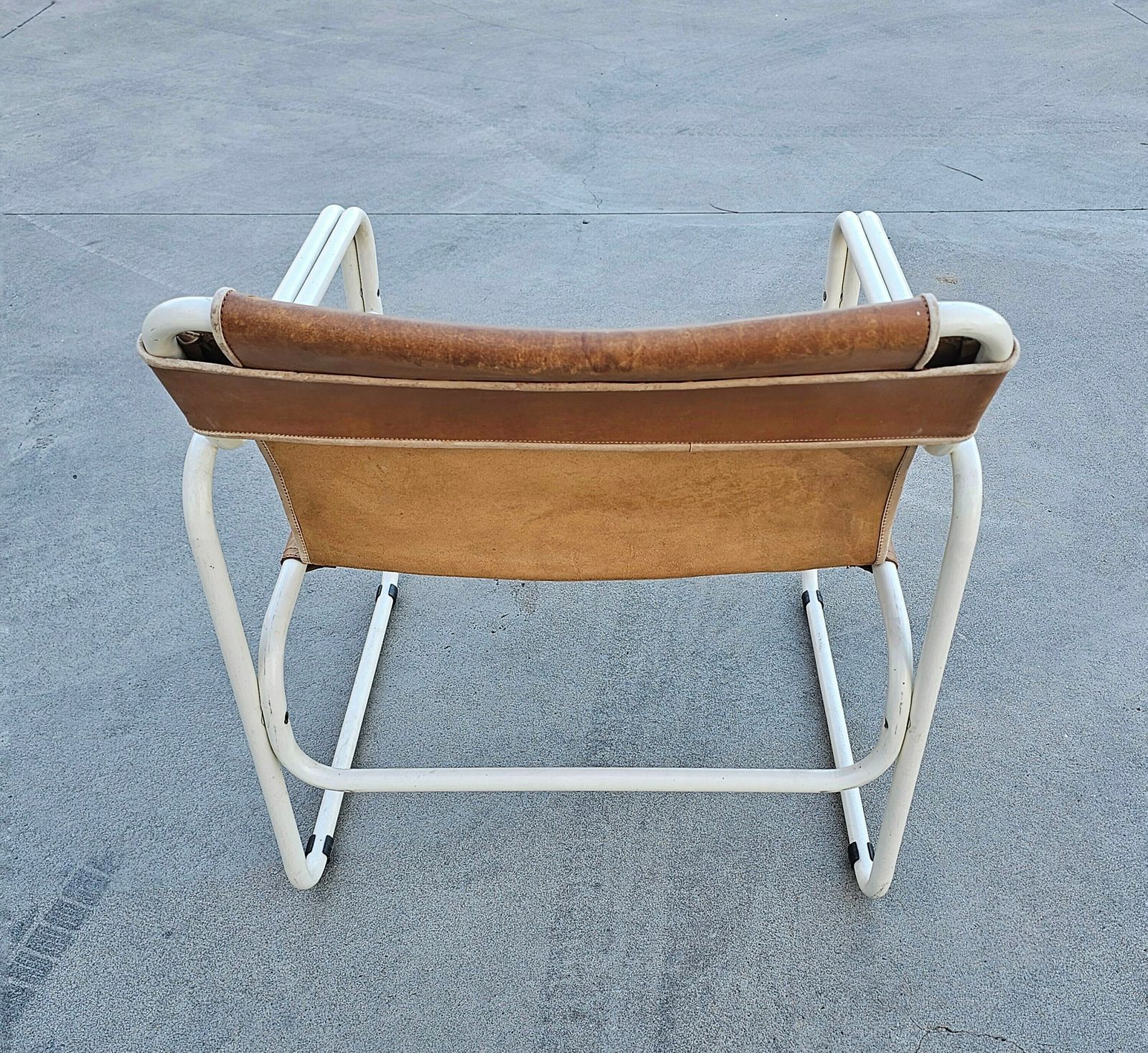 Pair Of Bauhaus Style Tubular Easy Chairs In Cognac Leather By Jox Interni // Made In The Netherlands In 1970s photo vinterior